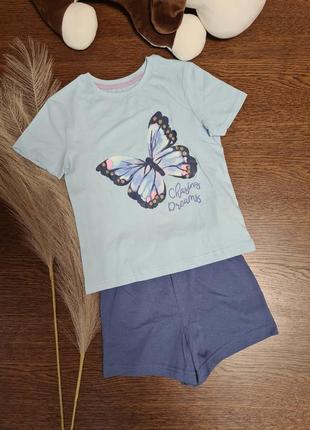 Хлопковая пижамка пижама футболка с рисунком + шорты primark