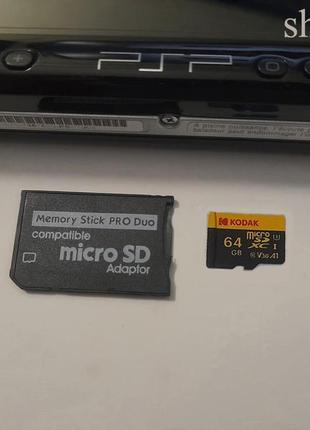 Карта памяти 64 гб micro sd для psp fat slim sony memory stick pro duo psp 1000 2000 3000 street
