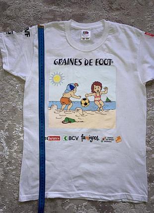 Футболка дитяча, біла з принтом, бавовна, 9-10 років