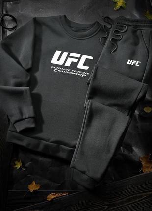 Мужской спортивный костюм на флисе свитшот оверсайз удлиненный брюки джоггеры свободный комплект белый черный серый хаки зимний трендовый стильный