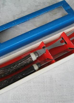 Набор приборов для разделки мяса в упаковочной коробке, нож вилка! япония!