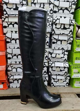 Женские сапоги деми, эко-лак, кожа, бренд  777-a1011