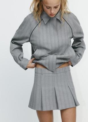 Мини юбка в полоску zara new