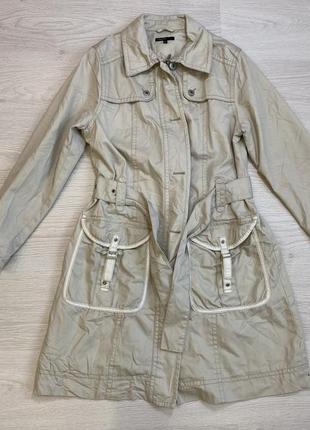 Бежевый тренч на молнии с карманами карго kappahl, 40/42