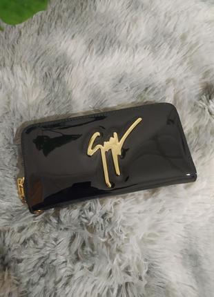 Кошелек женский miuseppe zanotti черный лаковый