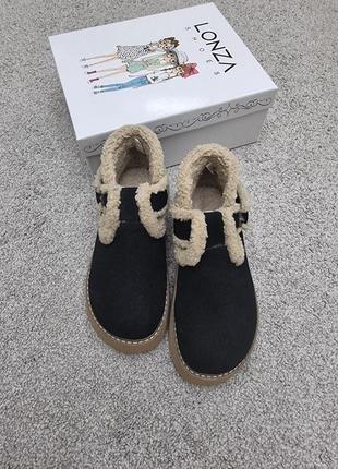 Стильные зимние замшевые ботинки угии lonza 39- 39.5 р 25 см