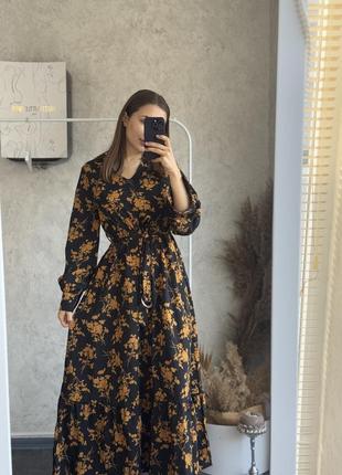 Длинное платье в цветы