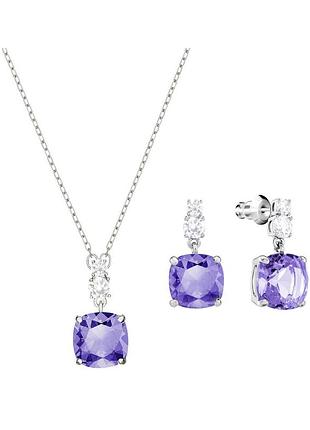 Набор, кулон, серьги, цепочка украшения swarovski vintage