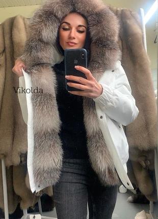 Женская куртка бомбер с натуральным мехом блюфрост с 42 по 60