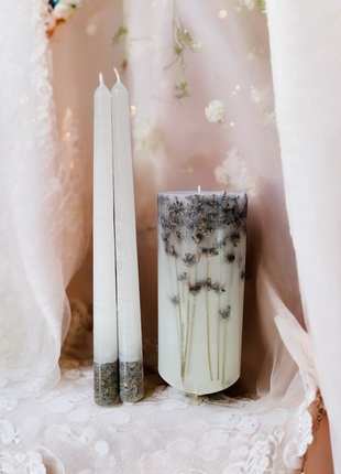 «лавандовое тепло» - набор свечей без аромата