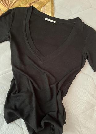 Zara топ в рубчик вискоза
