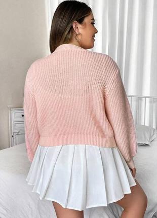 Розовый кардиган с клубничками 6