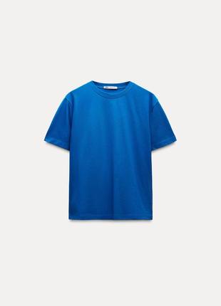 Базова однотонна футболка зара zara - m
