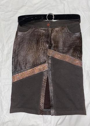 Юбка эко кожа