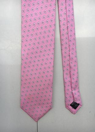 Галстук dunhill розовый/серый шелк made in italy
