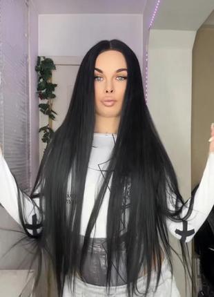 Парик черный длинные прямые волосы