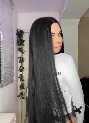 Парик черный длинные прямые волосы
