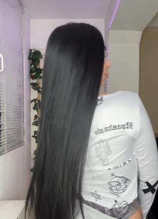Парик черный длинные прямые волосы