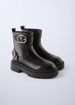 Сапоги ботинки zara деми 36,37,38  мощная подошва