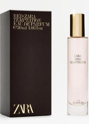 Парфюмированная женская вода zara red temptation 30,80ml, 30ml✨ духи парфюм парфуми