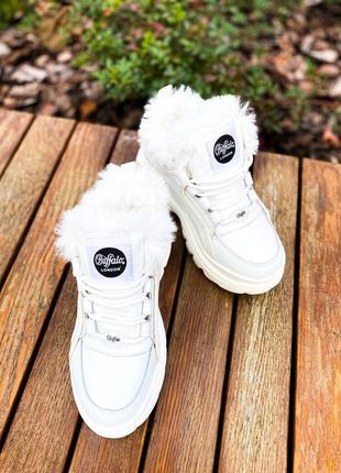 Кроссовки с мехом buffalo white fur3 фото