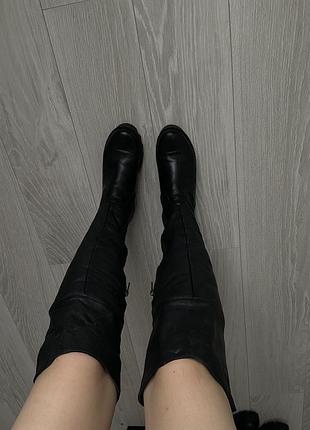 Сапоги женские высокие на меху