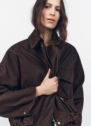 Куртка женская бордовая вощеная zara new