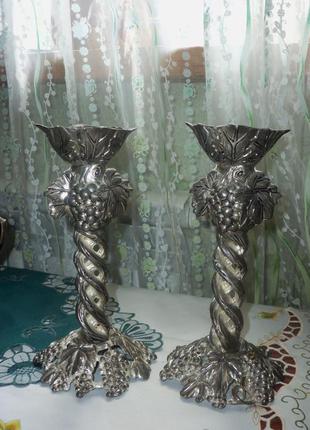 Мельхіорові підсвічники на 1 свічку