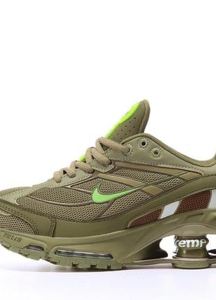 Мужские кроссовки найм суприм nike fusion supreme shox ride 2 khaki, мужественные кроссовки найк шокс
