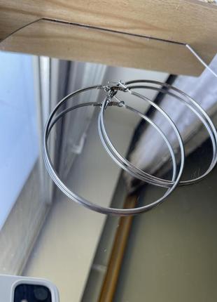 Большие серьги-кольца д-8см
