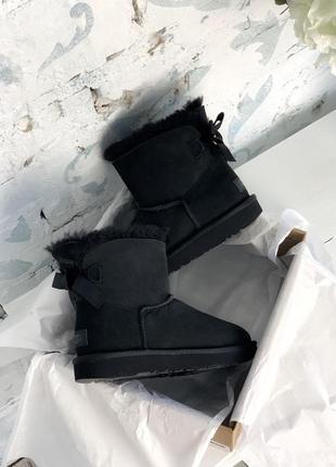 Уги ugg bailey bow black угги2 фото