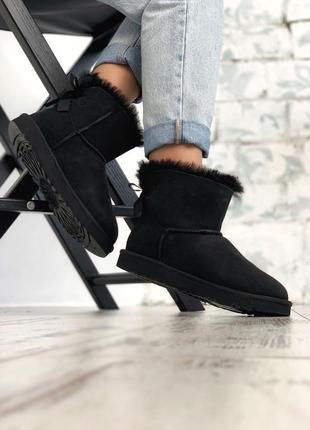 Уги ugg bailey bow black угги6 фото