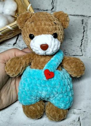 Мягкая игрушка ручной работы вязаная плюшевая мишка амигуруми