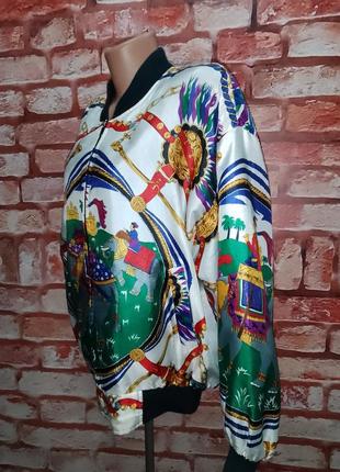 Бомбер пестрый атласный редкий винтажный 70-80е