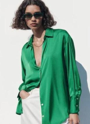Шикарная шелковая рубашка zara
