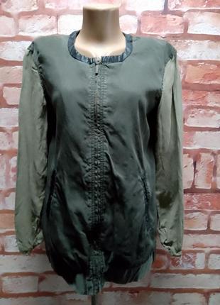 Бомбер тенцелл летний zara на спине вышивка дракон