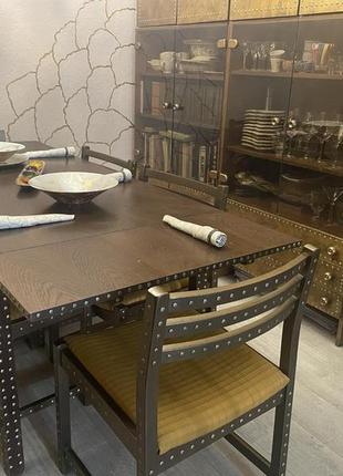 Стол обеденный деревянный и 6 стульев к нему