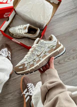 Классные женские и мужские кроссовки nike p-6000 hangul day premium бежевые