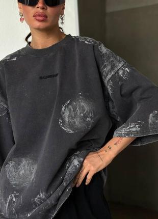 Футболка графит хлопок широкая