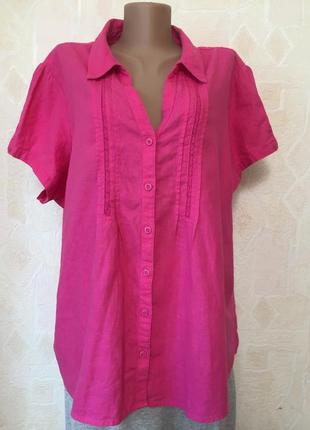 Льняная блуза marks & spenser 56-58 р.