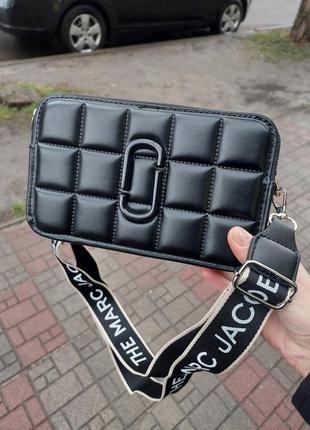 Клатч женский сумка женская кроссбоди черный на marc jacobs текстильном ремешке
