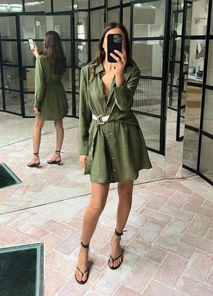 Zara сукня-сорочка міні з ременем xs