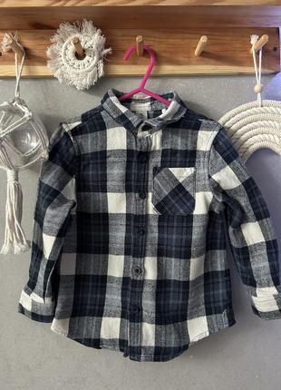 Рубашка в клетку для мальчика 2-3 года 92-98
