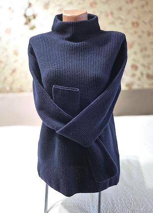 🙎‍♂️💫💙marie lund copenhagen жіночий м'який вовняний светр гольф темно-синього кольору