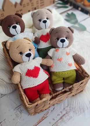 Мягкая игрушка мишка крючком амигуруми