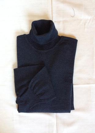 Мужской серый гольф hugo boss 100% шерсть