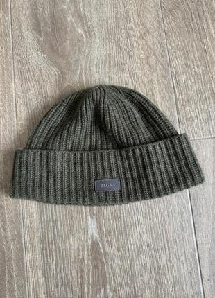 Шапка ermenegildo zegna zzegna solid color cashmere beanie
