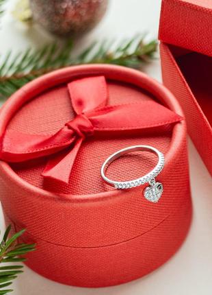 Каблучка з підвіскою серце срібло 925