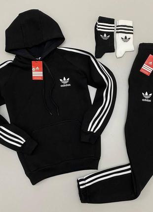 Костюм adidas зима: худи-брюки 2 пары носка в подарок ❄️