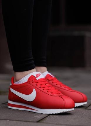 Кроссовки nike cortez red white